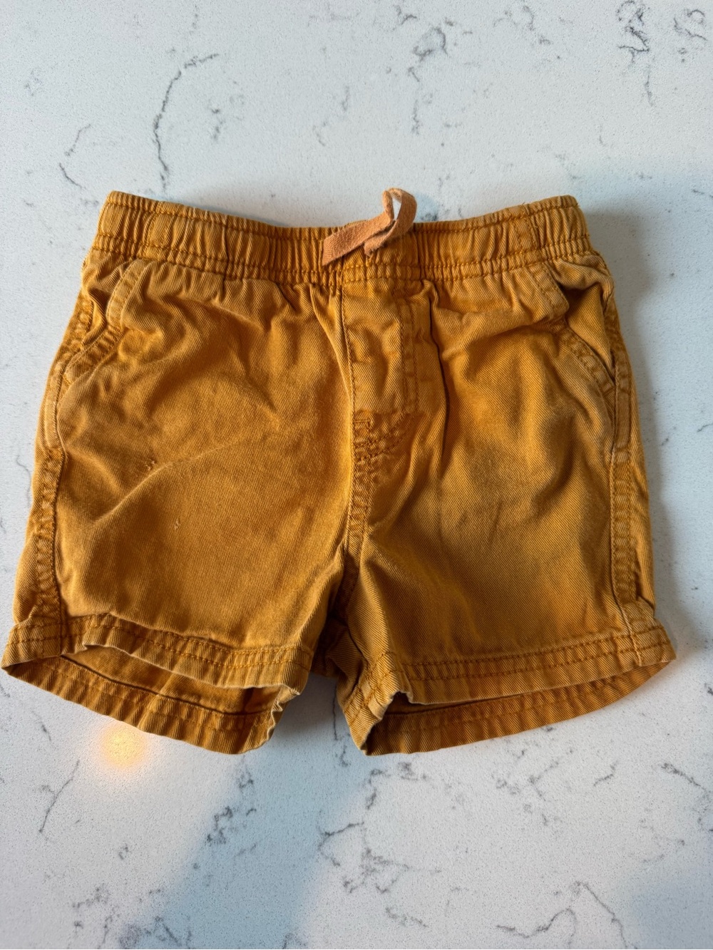 Tea Kids Cotton Drawstring Shorts - Mustard
